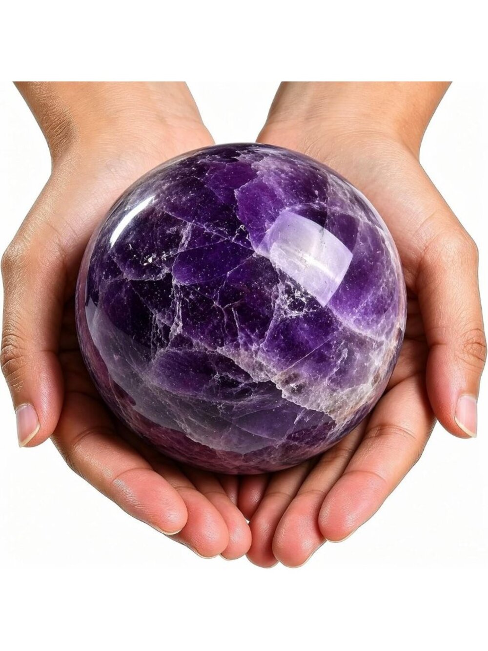 Natural Amethyst Sphere 2.4-2.8" with Stand | Crystal Ball for Feng Shui